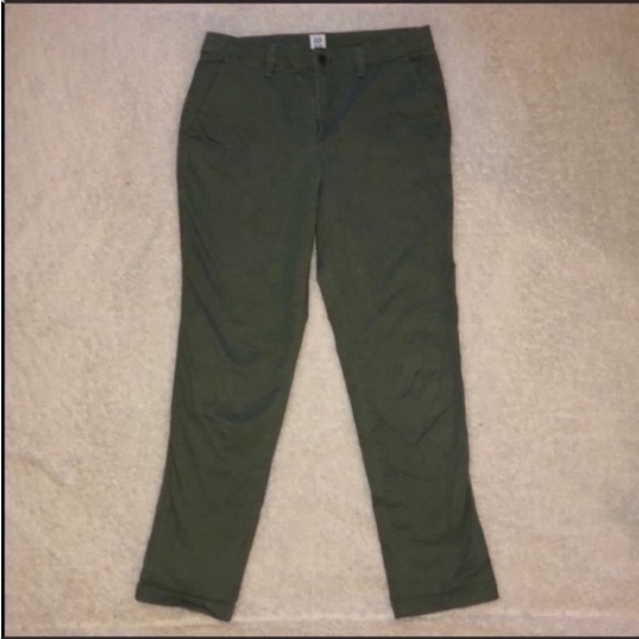 Gap Girl Friend Chino Green Pants Casual Career Work Size 4 - Picture 3 of 10